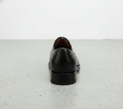 Handcrafted Men's Black Leather Crocodile Oxford Shoes