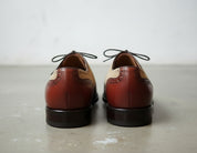 Handmade Men Brown Leather Formal Shoes, Wing Tip Two Tone Dress Shoes