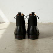 Handcrafted Men's Black Wingtip Brogue Leather Boots