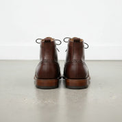 Handmade Men's Coffee Brown Wing Tip Brogue Leather Ankle  Boots
