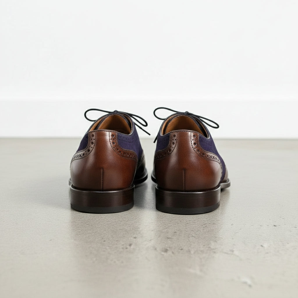 Handcrafted Two-tone Formal Wingtip Shoes