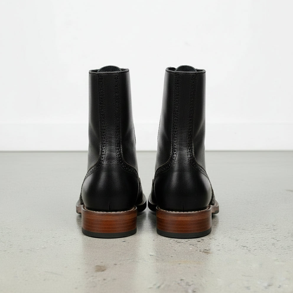 Handcrafted Men's Wingtip Leather Ankle Boots