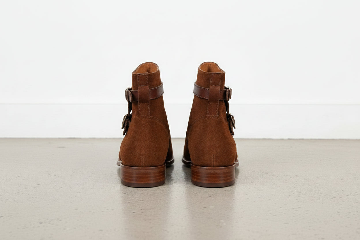 Handcrafted Men's Brown Suede Jodhpurs Boots