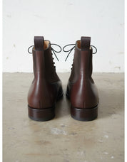 Handmade Men's Brown Leather Lace-up Ankle Boots