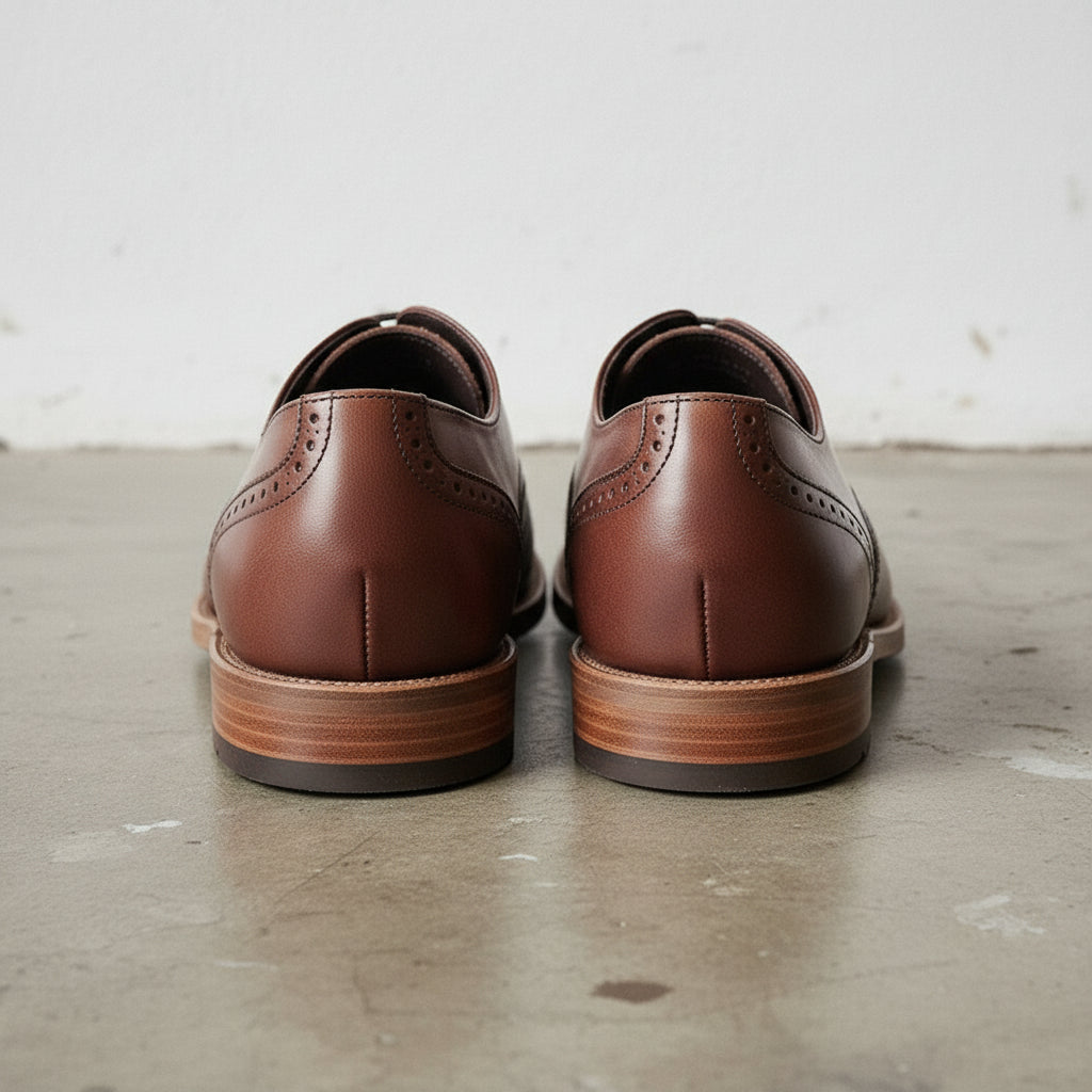 Handmade Men's Full Grain Leather Wingtip Dress Shoes