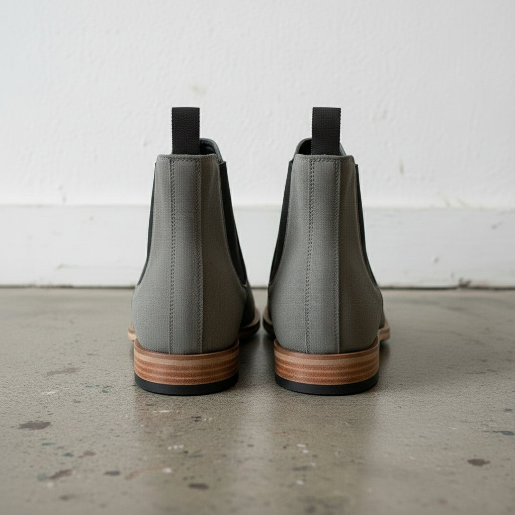 Handmade Men's Gray Suede Chelsea Ankle Boots