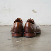 Handmade Men's Full Grain Leather Polished Cap Toe Shoes