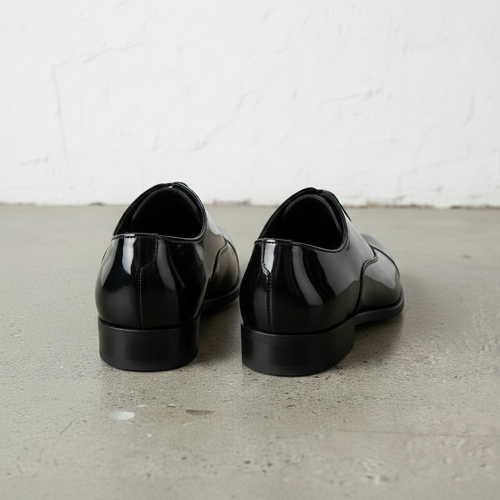 Men's Formal Dress Shoes, Handmade Full Grain Patent Leather