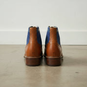 Handcrafted Men's Wingtip Brogue Lace-Up Leather Ankle Boots