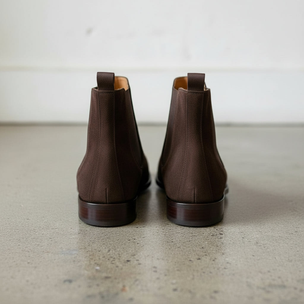 Handmade Men's Brown Suede Ankle Chelsea Boots