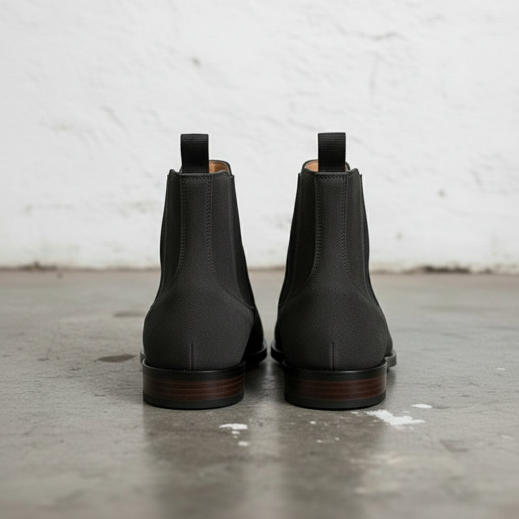 Handmade Men's Charcoal Suede Chelsea Ankle High Boots