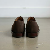 Handcrafted Men's Brown Suede Dress Shoes with Leather Sole
