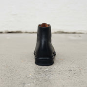 Handmade Men's Black Leather Ankle Dress Boots