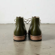 Handcrafted Men's Green Leather Ankle Boots