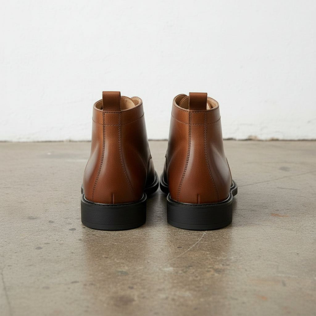 Handcrafted Men's Leather Lace-Up Ankle Boots