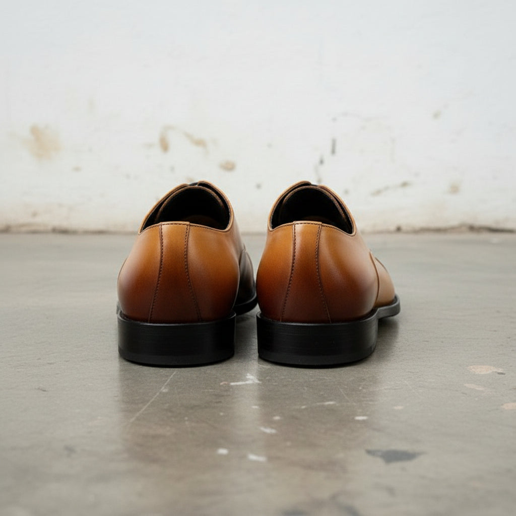Men's Cap-toe Leather Dress Shoes for Formal Occasions