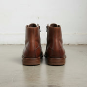 Handmade Men's Antique Brown Side Zipper Ankle Biker Boots