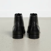 Handmade Men's Black Leather Ankle Brogue Dress Boots