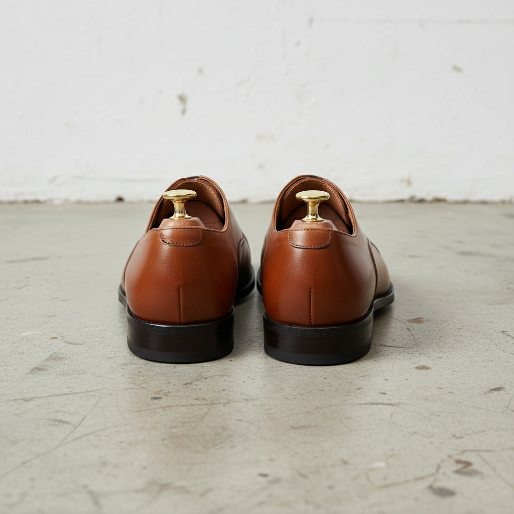 Handmade Men's Full Grain Cow Leather Formal Dress Shoes US 12 / Brown Handmade Men's Full Grain Cow Leather Formal Dress Shoes US 12 / Brown