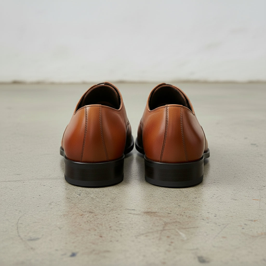Handmade Men's Full Grain Leather Cap Toe Formal Dress Shoes