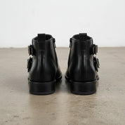Handmade Men's Leather Buckle Ankle Boots