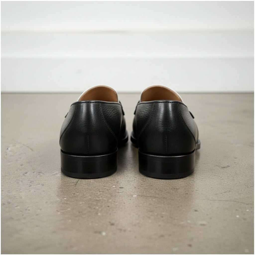 Handmade Men's Two Tone Leather Slip on Moccasins