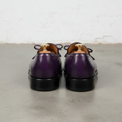 Handmade Men Oxford Fringe Purple Leather Party Shoes Purple Leather Shoes