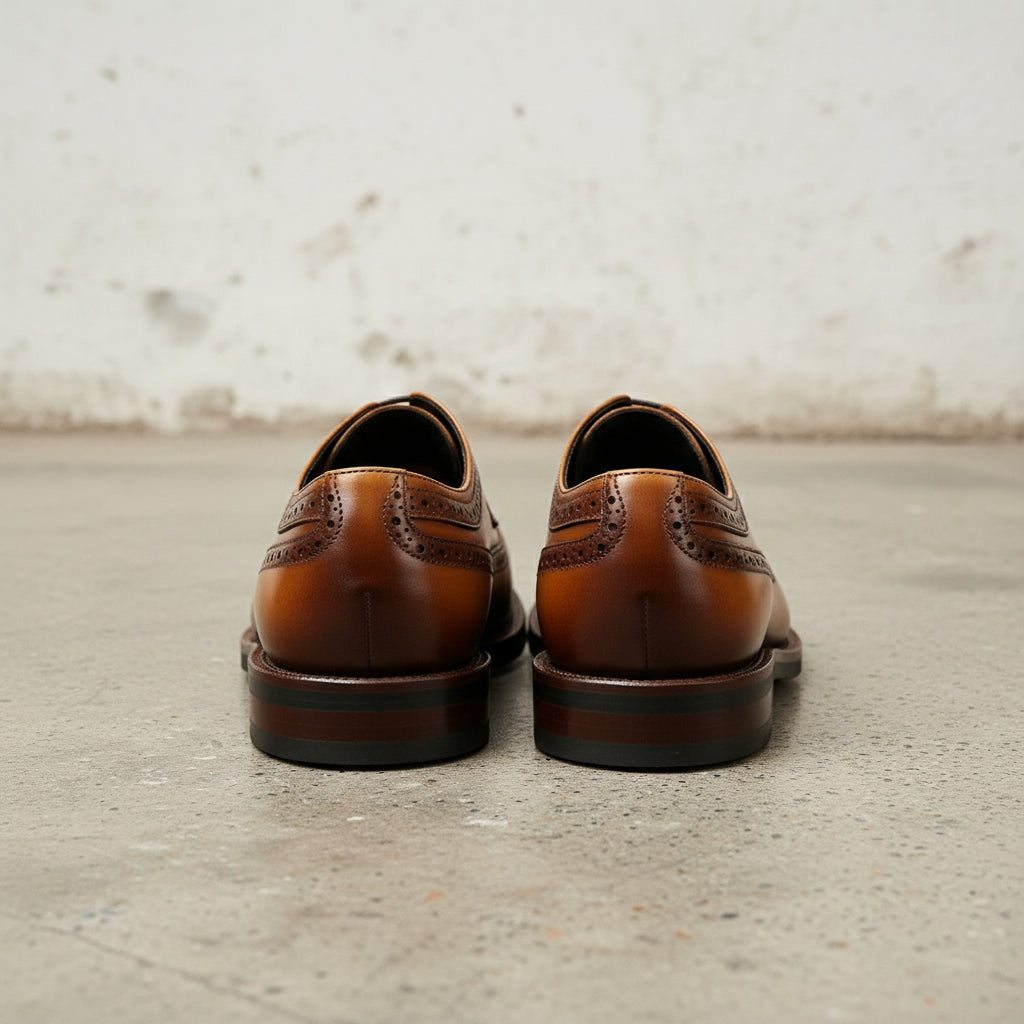 Handmade Men's Leather Wingtip Oxford Dress Shoes