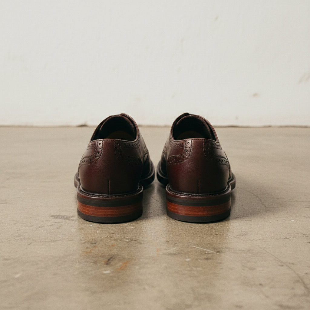 Handmade Men's Black & Brown Leather Wingtip Dress Shoes