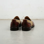 Handcrafted Two-tone Wingtip Moccasins in Suede and Leather