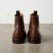 Handmade Men Cap Toe Brown Ankle Leather Boot, Brown Leather Dress Boot