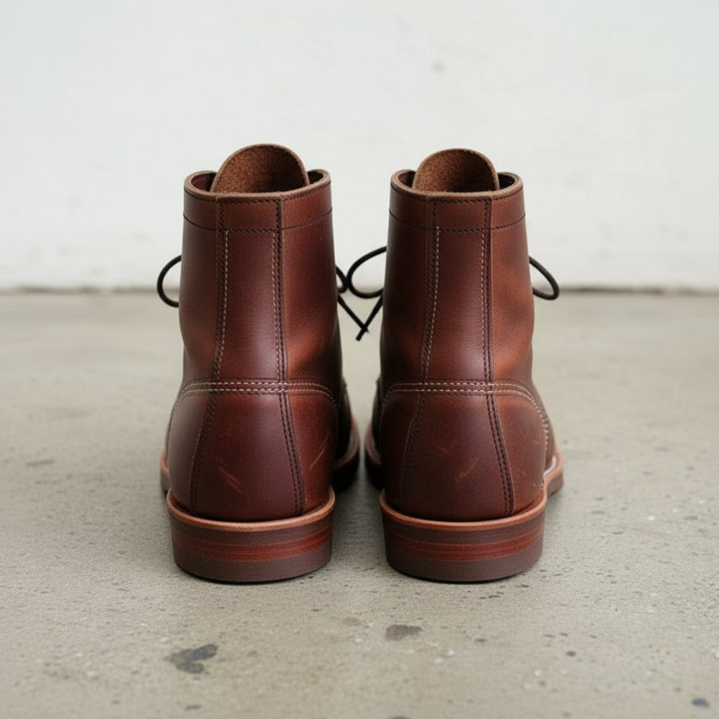 Handmade Men's Brown Leather Ankle Boots