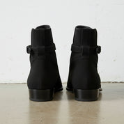 Handmade Mens Black Suede Leather Boots, Men Black Jodhpurs Leather Boot