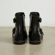 Men's Black Full Grain Leather Ankle High Boots