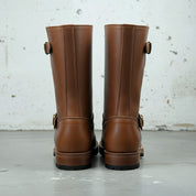 Handmade Mens Antique Brown Leather Biker Boots Men Leather Motorcycle Boot