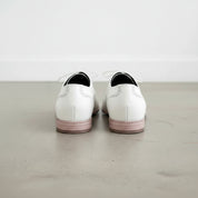 Men's White Wingtip Lace-Up Full-Grain Leather Dress Shoes