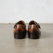 Men's Two Tone Double Monk Strap Full-Grain Leather Dress Shoes