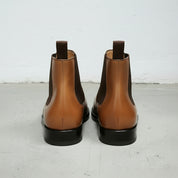 Men's Tan Plain-Toe Leather Chelsea Boots — Erwood