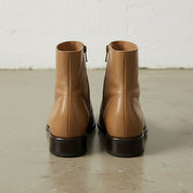 Men's Tan Apron-Toe Leather Boots