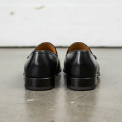 Men's Rich Black Tassel Loafer Handcrafted Calf Leather Dress Shoes