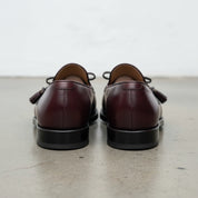 Men's Burgundy Fringe Leather Tassel Loafers