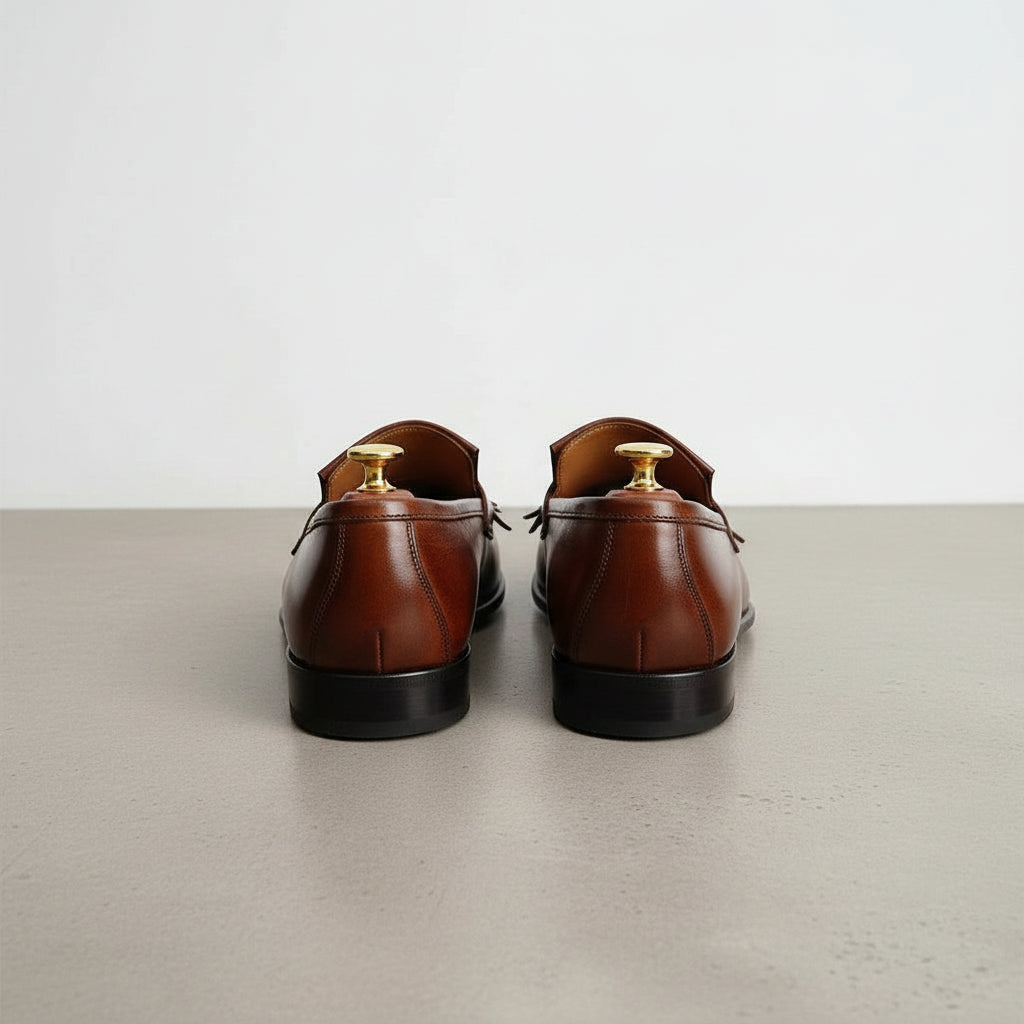 Men's Brown Fringe Leather Loafers — Fleetwood