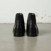 Men's Black Wingtip Leather and Suede Derby Boots