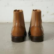 Men's Tan Wingtip Leather and Suede Derby Boots