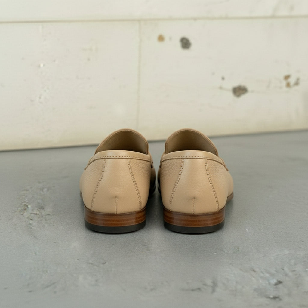 Handcrafted Men's Tan Leather Moccasin Loafers