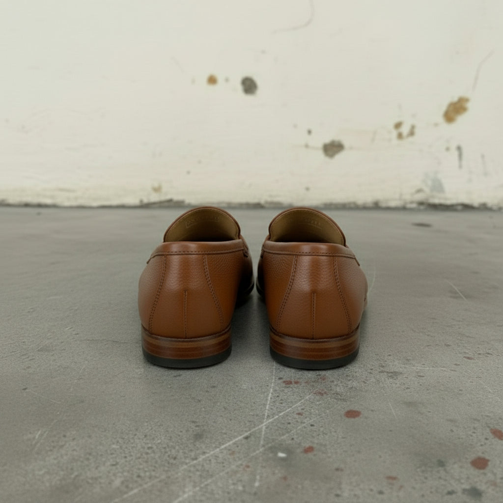 Handcrafted Men's Brown Leather Moccasin Loafers