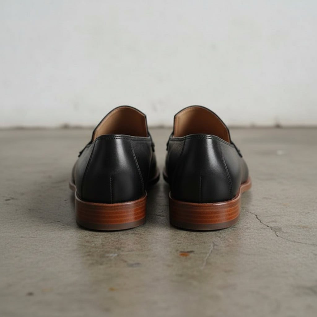Men's Black Leather Loafers
