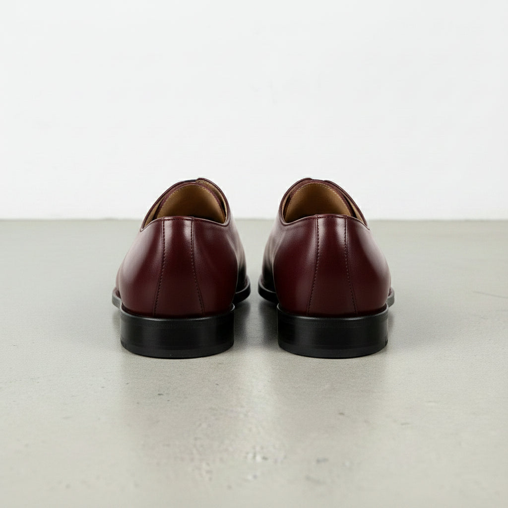 Men's Burgundy Leather Oxfords