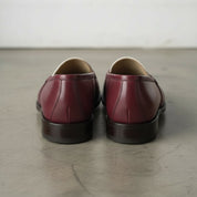 Men's Burgundy and White  Leather Loafers