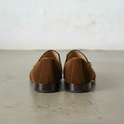Men's Brown Plain-Toe Suede Tassel Loafers